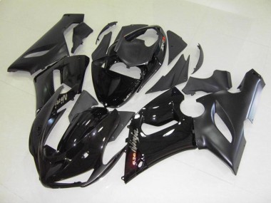 Schwarz Glanz 2005-2006 Kawasaki ZX6R Motorrad Verkleidungen