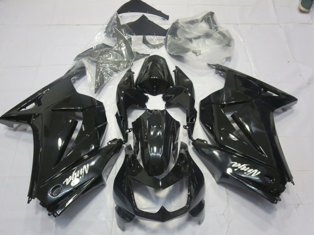 Schwarz Glanz (Custom) 2008-2012 Kawasaki Ninja 250 Motorrad Verkleidungen Schwarz Glanz (Custom) 2008-2012 Kawasaki Ninja 250 Motorrad Verkleidungen