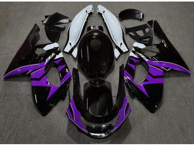 Schwarz Glanz Lila & Weiß 1998-2007 Yamaha YZF600 Motorrad Verkleidungen Schwarz Glanz Lila & Weiß 1998-2007 Yamaha YZF600 Motorrad Verkleidungen