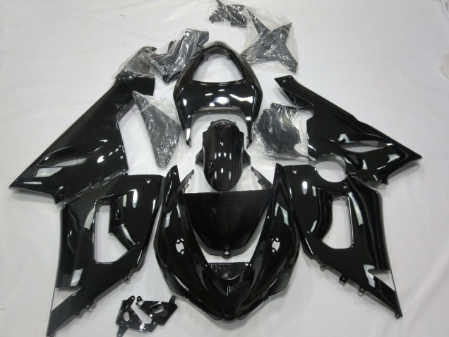 Schwarz Glänzend 2005-2006 Kawasaki ZX6R Motorrad Verkleidungen Schwarz Glänzend 2005-2006 Kawasaki ZX6R Motorrad Verkleidungen