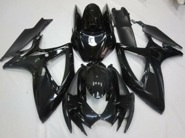 Schwarz Glänzend 2006-2007 Suzuki GSXR 600-750 Motorrad Verkleidungen