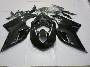 Schwarz Glänzend 2007-2014 Ducati 848 1098 1198 Motorrad Verkleidungen