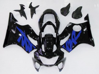 Schwarz Glänzend & Blau 1999-2000 Honda CBR600 F4 Motorrad Verkleidungen