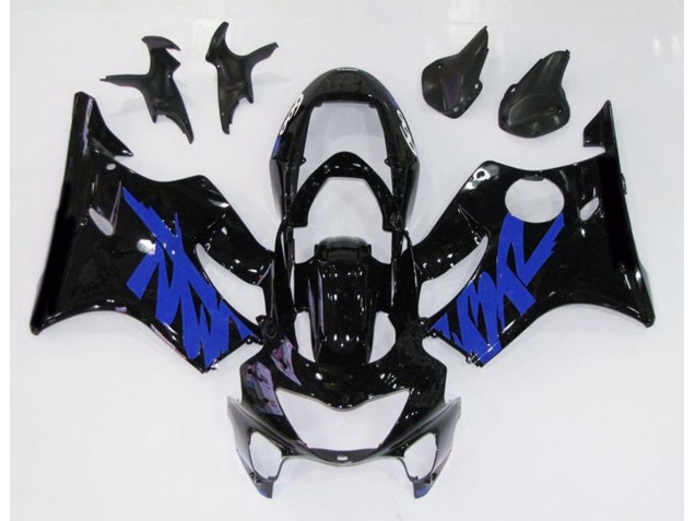 Schwarz Glänzend & Blau 1999-2000 Honda CBR600 F4 Motorrad Verkleidungen Schwarz Glänzend & Blau 1999-2000 Honda CBR600 F4 Motorrad Verkleidungen