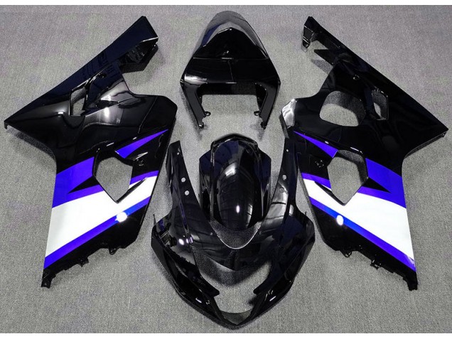 Schwarz Glänzend & Blau 2004-2005 Suzuki GSXR 600-750 Motorrad Verkleidungen Schwarz Glänzend & Blau 2004-2005 Suzuki GSXR 600-750 Motorrad Verkleidungen