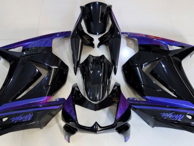 Schwarz Glänzend & Blau 2008-2012 Kawasaki Ninja 250 Motorrad Verkleidungen