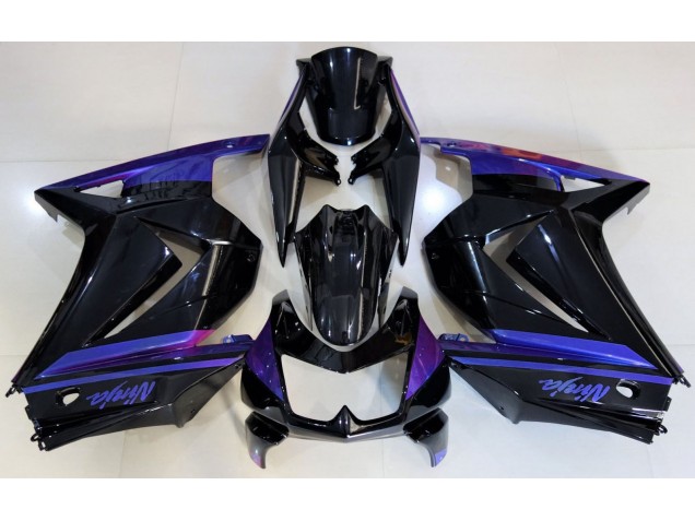 Schwarz Glänzend & Blau 2008-2012 Kawasaki Ninja 250 Motorrad Verkleidungen Schwarz Glänzend & Blau 2008-2012 Kawasaki Ninja 250 Motorrad Verkleidungen