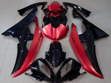 Schwarz Glänzend & Bonbonrot 2008-2016 Yamaha R6 Motorrad Verkleidungen