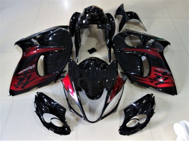 Schwarz Glänzend & Bonbonrot 2008-2020 Suzuki GSXR 1300 Motorrad Verkleidungen