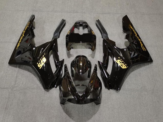Schwarz Glänzend & Gold 2006-2008 Triumph Daytona 675 Motorrad Verkleidungen Schwarz Glänzend & Gold 2006-2008 Triumph Daytona 675 Motorrad Verkleidungen