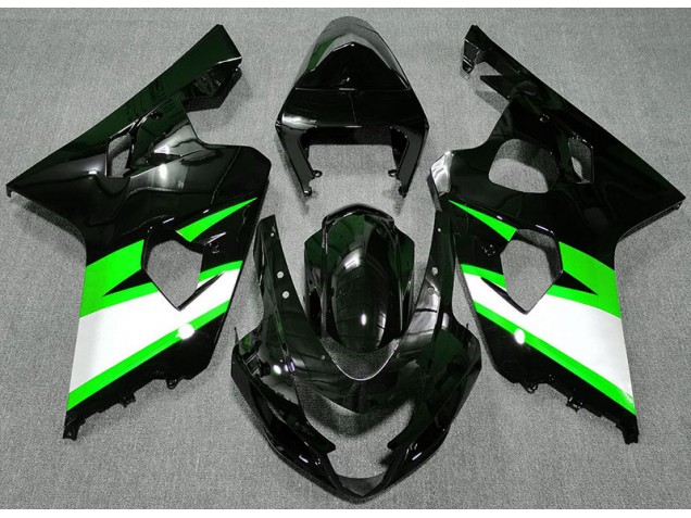 Schwarz Glänzend & Grün 2004-2005 Suzuki GSXR 600-750 Motorrad Verkleidungen Schwarz Glänzend & Grün 2004-2005 Suzuki GSXR 600-750 Motorrad Verkleidungen