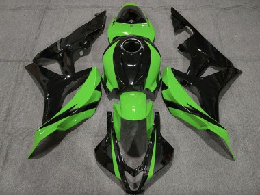 Schwarz Glänzend & Grün 2007-2008 Honda CBR600RR Motorrad Verkleidungen