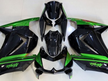 Schwarz Glänzend & Grün 2008-2012 Kawasaki Ninja 250 Motorrad Verkleidungen