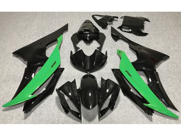 Schwarz Glänzend & Grün 2008-2016 Yamaha R6 Motorrad Verkleidungen Schwarz Glänzend & Grün 2008-2016 Yamaha R6 Motorrad Verkleidungen