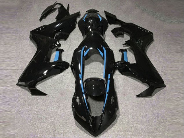 Schwarz Glänzend & Hellblaues Futter 2017-2023 Honda CBR1000RR Motorrad Verkleidungen Schwarz Glänzend & Hellblaues Futter 2017-2023 Honda CBR1000RR Motorrad Verkleidungen