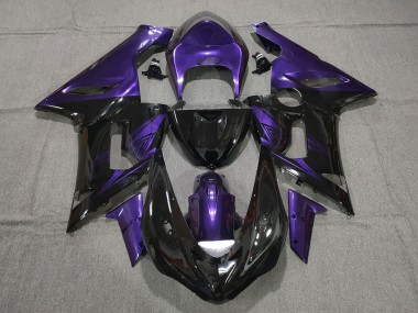 Schwarz Glänzend & Lila 2005-2006 Kawasaki ZX6R Motorrad Verkleidungen