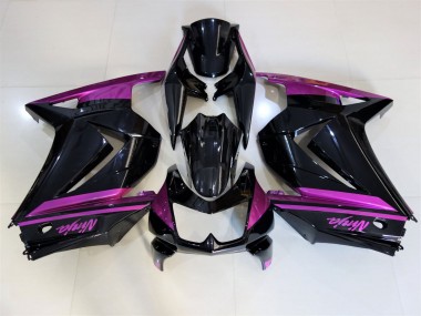 Schwarz Glänzend & Lila 2008-2012 Kawasaki Ninja 250 Motorrad Verkleidungen