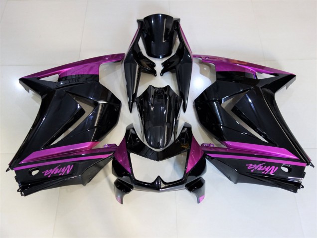 Schwarz Glänzend & Lila 2008-2012 Kawasaki Ninja 250 Motorrad Verkleidungen Schwarz Glänzend & Lila 2008-2012 Kawasaki Ninja 250 Motorrad Verkleidungen