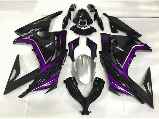 Schwarz Glänzend & Lila 2013-2018 Kawasaki Ninja 300 Motorrad Verkleidungen Schwarz Glänzend & Lila 2013-2018 Kawasaki Ninja 300 Motorrad Verkleidungen