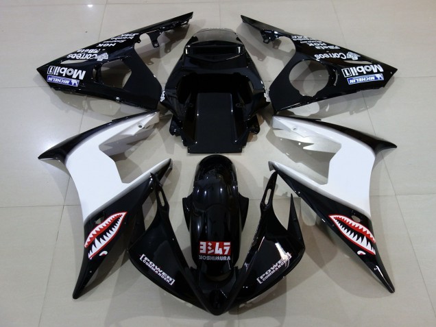 Schwarz Glänzend & Logos 2006-2007 Yamaha R6 Motorrad Verkleidungen Schwarz Glänzend & Logos 2006-2007 Yamaha R6 Motorrad Verkleidungen
