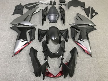Schwarz Glänzend & Mattgrau 2011-2024 Suzuki GSXR 600-750 Motorrad Verkleidungen