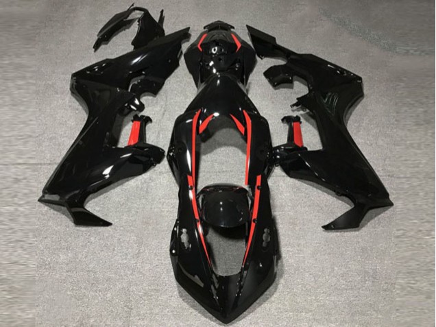 Schwarz Glänzend Mit Rotem Futter 2017-2023 Honda CBR1000RR Motorrad Verkleidungen Schwarz Glänzend Mit Rotem Futter 2017-2023 Honda CBR1000RR Motorrad Verkleidungen