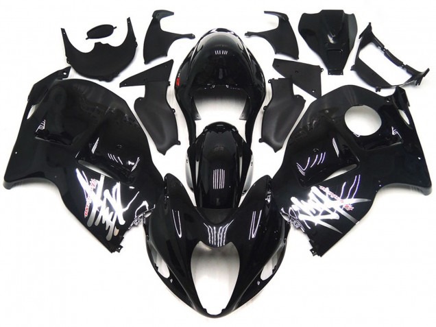 Schwarz Glänzend Mit Silbernen Aufklebern 1997-2007 Suzuki GSXR 1300 Motorrad Verkleidungen Schwarz Glänzend Mit Silbernen Aufklebern 1997-2007 Suzuki GSXR 1300 Motorrad Verkleidungen