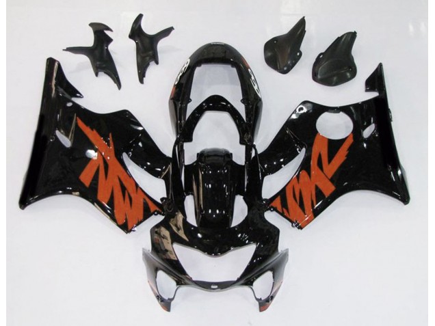 Schwarz Glänzend & Orange 1999-2000 Honda CBR600 F4 Motorrad Verkleidungen Schwarz Glänzend & Orange 1999-2000 Honda CBR600 F4 Motorrad Verkleidungen