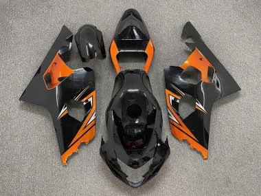 Schwarz Glänzend & Orange 2004-2005 Suzuki GSXR 600-750 Motorrad Verkleidungen