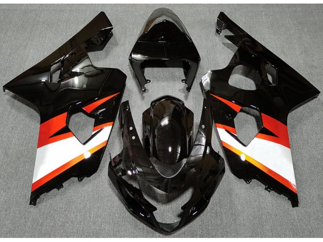 Schwarz Glänzend & Orange 2004-2005 Suzuki GSXR 600-750 Motorrad Verkleidungen Schwarz Glänzend & Orange 2004-2005 Suzuki GSXR 600-750 Motorrad Verkleidungen