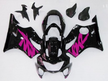 Schwarz Glänzend & Pink 1999-2000 Honda CBR600 F4 Motorrad Verkleidungen