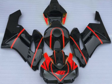 Schwarz Glänzend & Rot 2004-2005 Honda CBR1000RR Motorrad Verkleidungen