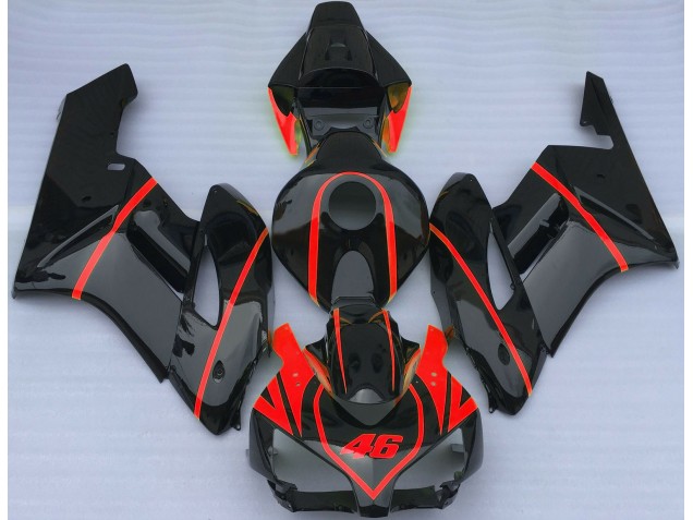 Schwarz Glänzend & Rot 2004-2005 Honda CBR1000RR Motorrad Verkleidungen Schwarz Glänzend & Rot 2004-2005 Honda CBR1000RR Motorrad Verkleidungen