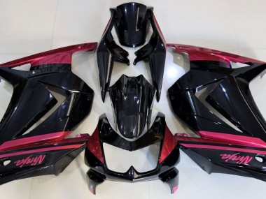 Schwarz Glänzend & Rot 2008-2012 Kawasaki Ninja 250 Motorrad Verkleidungen