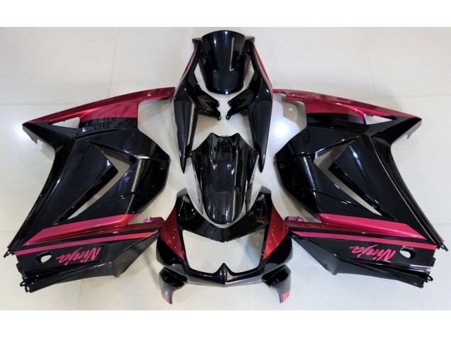 Schwarz Glänzend & Rot 2008-2012 Kawasaki Ninja 250 Motorrad Verkleidungen Schwarz Glänzend & Rot 2008-2012 Kawasaki Ninja 250 Motorrad Verkleidungen