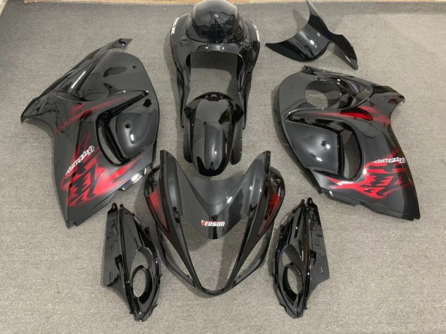 Schwarz Glänzend & Rot 2008-2020 Suzuki GSXR 1300 Motorrad Verkleidungen Schwarz Glänzend & Rot 2008-2020 Suzuki GSXR 1300 Motorrad Verkleidungen