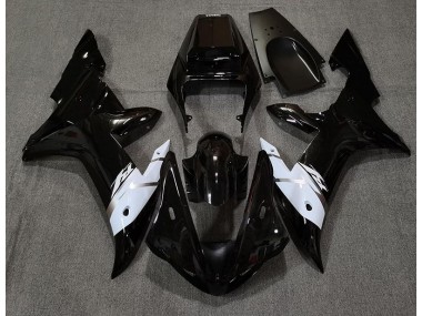 Schwarz Glänzend Weiß & Silber 2002-2003 Yamaha R1 Motorrad Verkleidungen