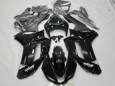 Schwarz Glänzend Weißer Aufkleber 2007-2008 Kawasaki ZX6R Motorrad Verkleidungen
