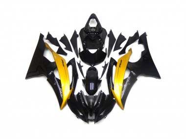 Schwarz & Gold Glänzend 2008-2016 Yamaha R6 Motorrad Verkleidungen