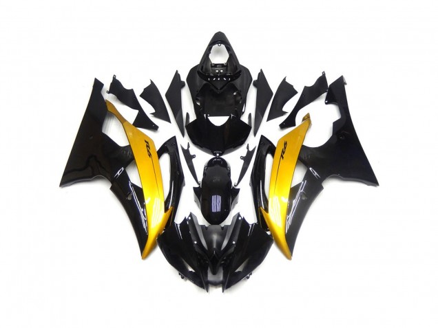 Schwarz & Gold Glänzend 2008-2016 Yamaha R6 Motorrad Verkleidungen Schwarz & Gold Glänzend 2008-2016 Yamaha R6 Motorrad Verkleidungen