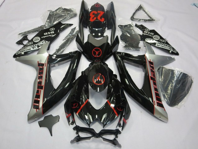 Schwarz Grau Jordan 2008-2010 Suzuki GSXR 600-750 Motorrad Verkleidungen Schwarz Grau Jordan 2008-2010 Suzuki GSXR 600-750 Motorrad Verkleidungen