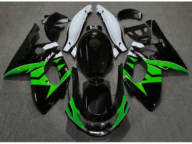 Schwarz-Grün Glänzend & Glänzend Weiß 1998-2007 Yamaha YZF600 Motorrad Verkleidungen Schwarz-Grün Glänzend & Glänzend Weiß 1998-2007 Yamaha YZF600 Motorrad Verkleidungen