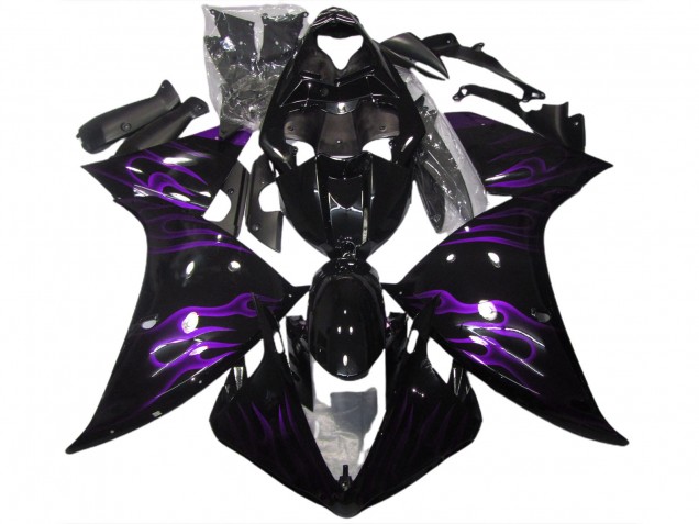 Schwarz & Lila Flamme 2009-2011 Yamaha R1 Motorrad Verkleidungen Schwarz & Lila Flamme 2009-2011 Yamaha R1 Motorrad Verkleidungen