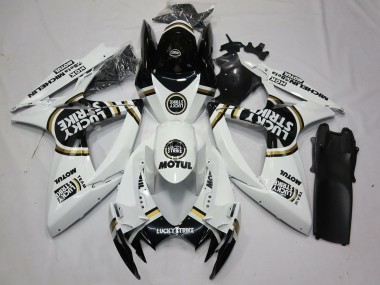 Schwarz Weiß Lucky Strike 2006-2007 Suzuki GSXR 600-750 Motorrad Verkleidungen