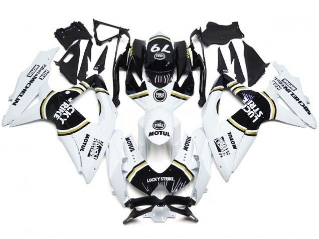 Schwarz Lucky Strike 79 2008-2010 Suzuki GSXR 600-750 Motorrad Verkleidungen Schwarz Lucky Strike 79 2008-2010 Suzuki GSXR 600-750 Motorrad Verkleidungen