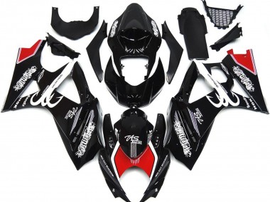 Schwarz & Weiß Mit Rot 2007-2008 Suzuki GSXR 1000 Motorrad Verkleidungen