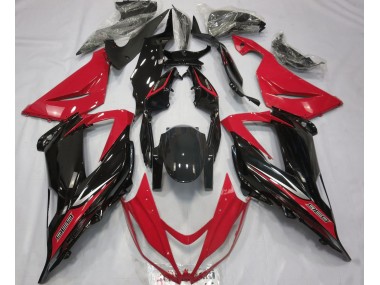 Schwarz & Rot 2013-2018 Kawasaki ZX6R Motorrad Verkleidungen