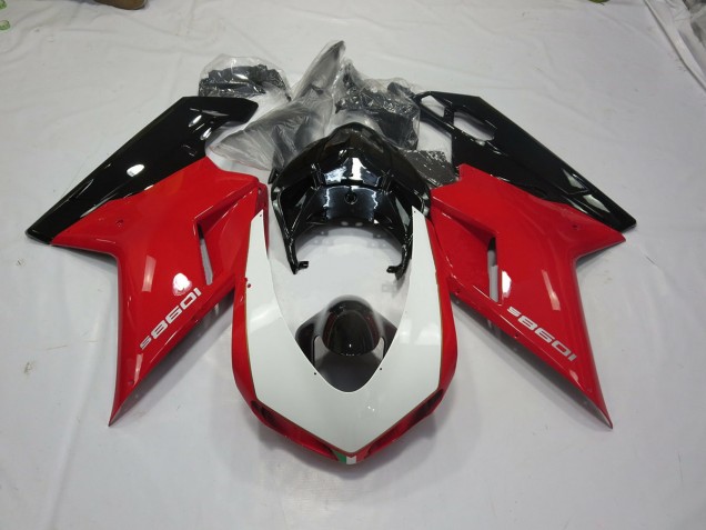 Schwarz Rot & Weiß 99 2007-2014 Ducati 848 1098 1198 Motorrad Verkleidungen Schwarz Rot & Weiß 99 2007-2014 Ducati 848 1098 1198 Motorrad Verkleidungen