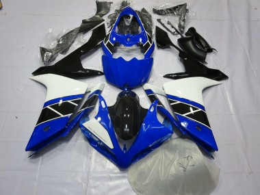Schwarz Schwarz & Weiß 2007-2008 Yamaha R1 Motorrad Verkleidungen