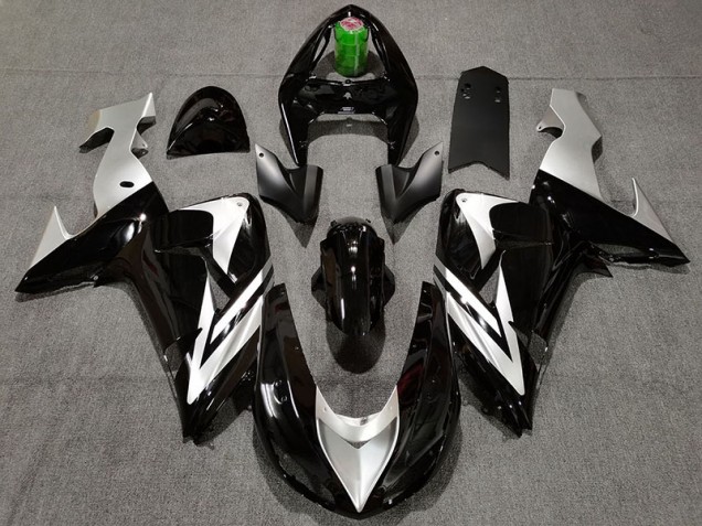 Schwarz & Silber 2006-2007 Kawasaki ZX10R Motorrad Verkleidungen Schwarz & Silber 2006-2007 Kawasaki ZX10R Motorrad Verkleidungen